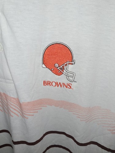 New! Vintage Cleveland Browns Polo Golf Shirt Embroidered Helmet Mens Size Large - Picture 3 of 5