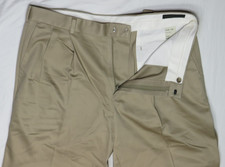 LEVIS DOCKERS PREMIUM PANT 38X29 BRITISH KHAKI PLEATED RELAX NEVER IRON VTG 2005