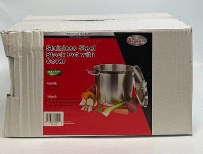 Winco Heavy Duty Stainless Steel Stock Pot w/ Cover - 8 Quart *NEW Damaged Box*