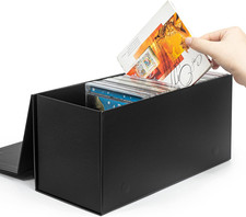 tutata CD DVD Storage Box, Durable Disc Holder with Lid, 5.2x5.75x12 Inch, Holds