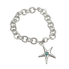 TIFFANY&CO. Bracelet Starfish Turquoise SV925 Silver 18cm 34.3g Jewelry Accessor