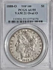 1888-O Morgan Silver Dollar PCGS AU55 VAM 21 Oval O - Top 100 - Affordable Grade