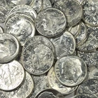 1963 D Roosevelt Silver Dimes, Roll of 50 US Coins, UNC, Gem, 10¢, #661