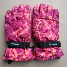 Girls Columbia Winter Snow Gloves Pink Pattern Mittens Ski Sz Large