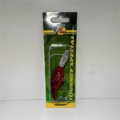 Bass Pro Shops Tourney Special Crankbait Red Black Plastic Fish-Shaped Lure