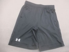 Under Armour Size L Kids Black Pull On Pockets Logo Activewear Sport Shorts 968