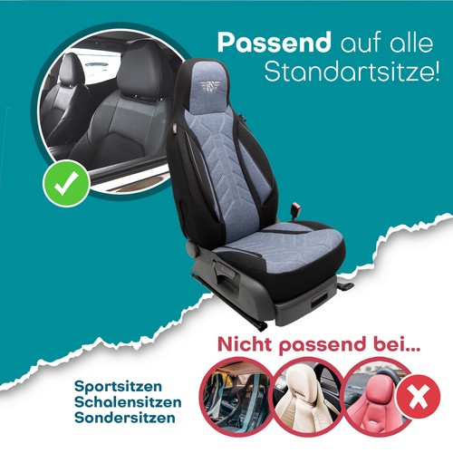 2x Sitzbezüge passend für Audi A8 D5 ab 2017 (Grau) HERM208 - Bild 8 von 13