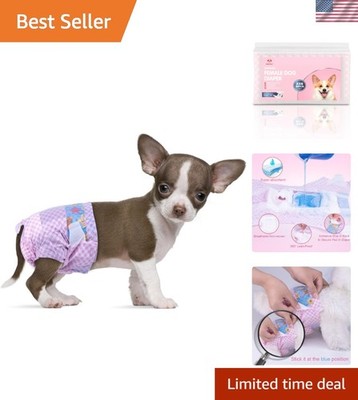 40 Count Adjustable Disposable Dog Diapers   Perfect Fit for Females in Heat