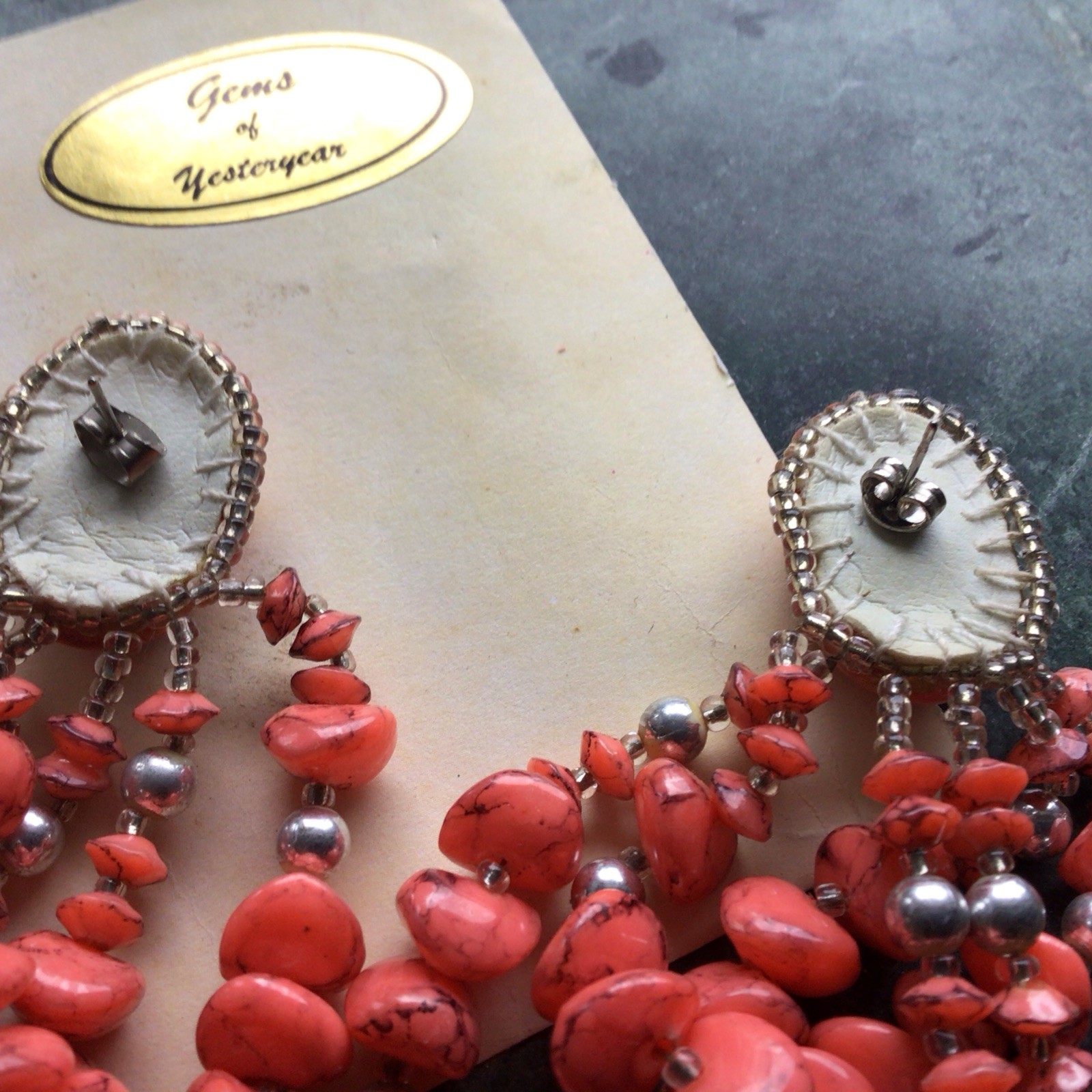 Artesian, Made pierced Dangling Beaded Earrings I… - image 2