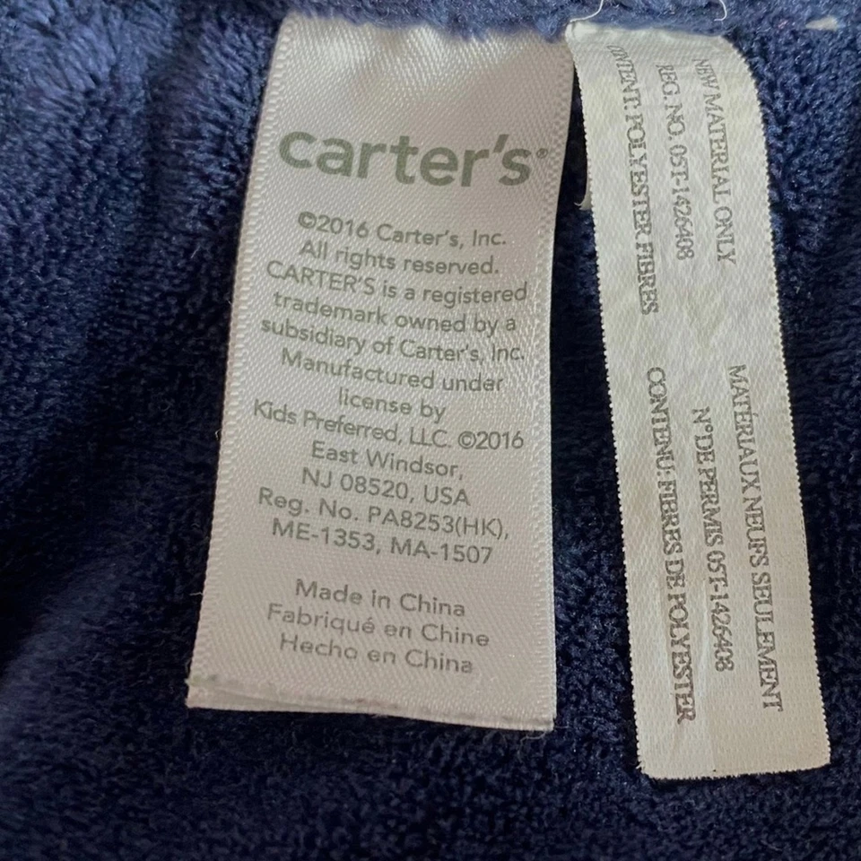 Manta de seguridad para bebé Carter's Whale Plush Lovey azul marino círculo lunares 13" Foto 3 de 4