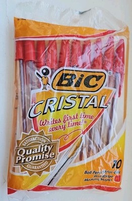 New BIC Cristal Ball Pen Med Point Red 10 Count 2005