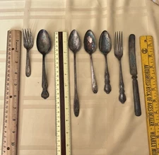 7 Pc Silver Plate Flatware Silverware Misc.