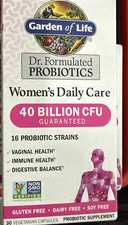 Garden Of Life Women's Daily Care Probiotics 40 Billion CFU 30 Cap Exp 04/2026+