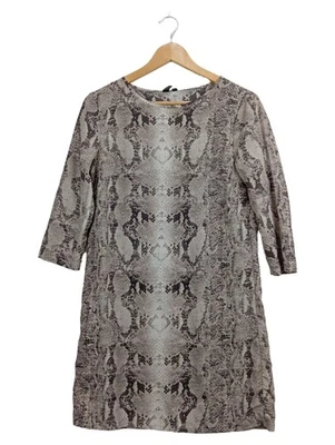 MANGO Suit Robe Décontractée Femme Gris Imprimé Animal (EU 36, INT S) - Photo 1/4