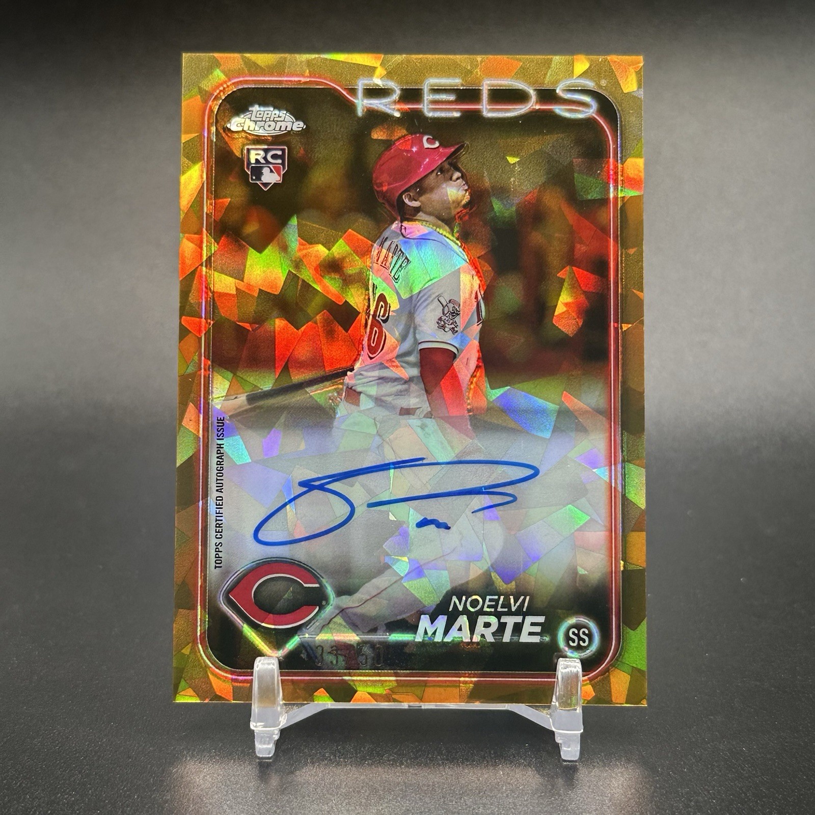2024 Topps Chrome Sapphire NOELVI MARTE RC🚨GOLD Auto /50🚨Reds