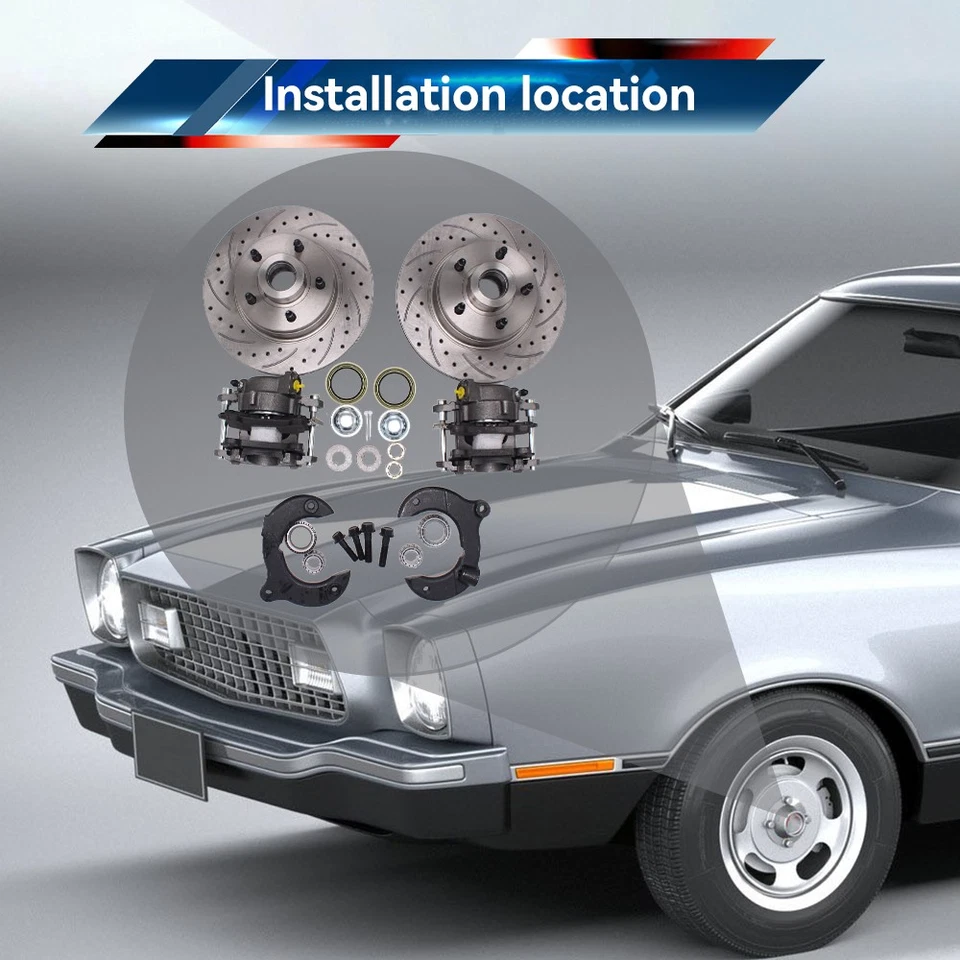 For Mustang II Front Disc Brake Kit with 11" Slotted Ford Rotors + No Spindles - Изображение 3 из 4