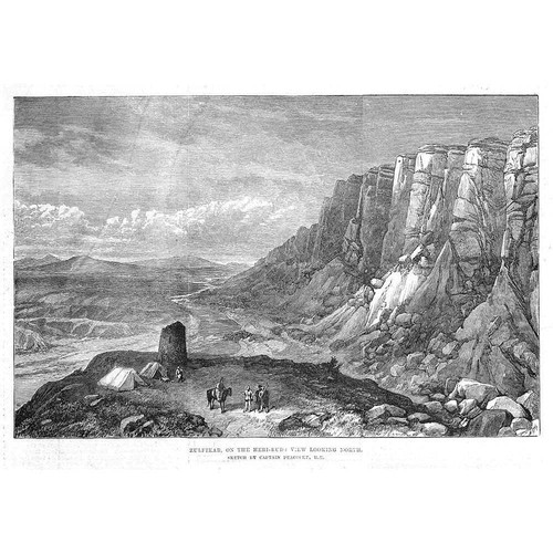 AFGHANISTAN Zulfikar on the Heri-Rud looking North - Antique Print 1886
