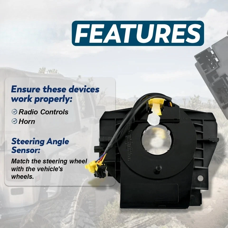 Muelle de reloj para Jeep Wrangler JK 2007-2018 con sensor de ángulo volante Foto 2 de 4