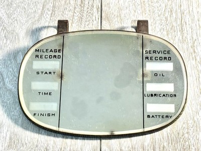 1930 Auto Service Record Dash Accessory Oil Lubrication Mileage Hot Rod Mirror