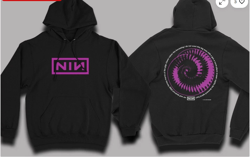 Nine Inch Nails Downward Spiral 90's Rare Hoodie. - image 1 of 1
