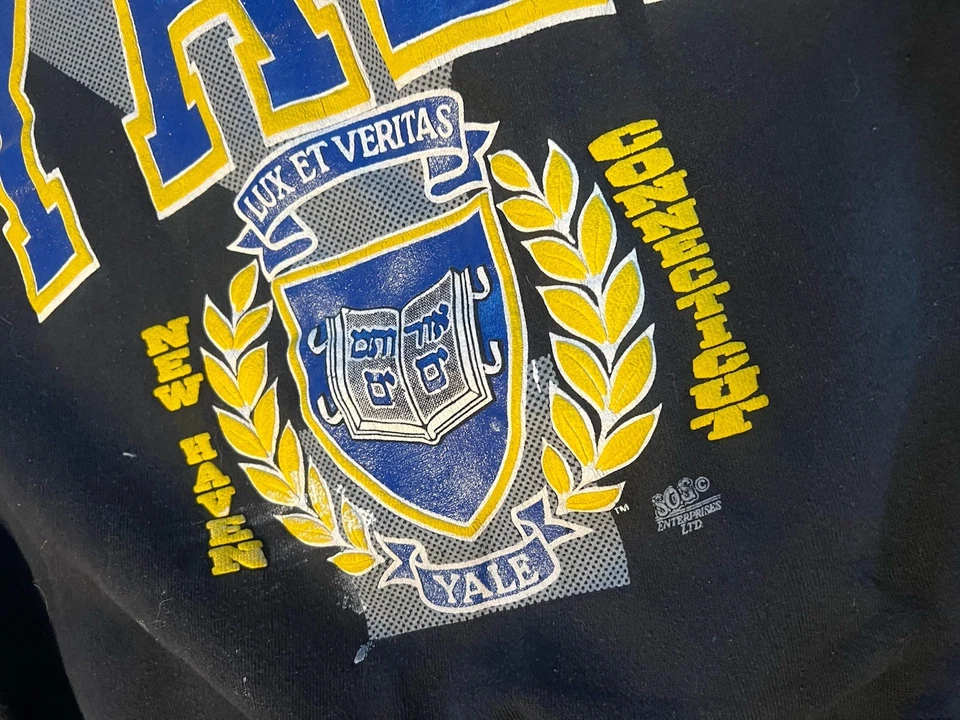Sudadera Yale University Vintage Años 80 Cuello Redondo Talla XL Disco Escudo Atletismo Foto 4 de 4