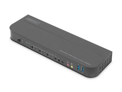 DIGITUS KVM-Switch, 4-Port, 4K60Hz, 4 x DP in, 1 x DP/HDMI out