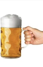 Plastic Beer Stein CA Lined at 2 Pints - BPA Free German Glass Dimpled Beer Mug