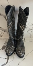 Botas de Vaquero Altas Frye Para Mujer Deborah Star Tachonadas Talla 6 Nuevas Sin Caja