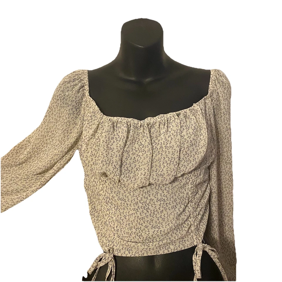 Top Babydoll Corto LG Floral Hada Coqueta Manga Acampanada Festival Estilo Y2K Chica Foto 3 de 4