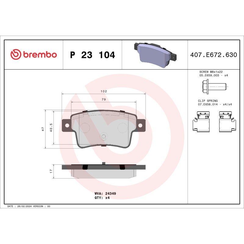 BREMBO Bremsbeläge Hinten für Fiat Punto Evo Kasten Schrägheck 08-12 50902169 - Bild 3