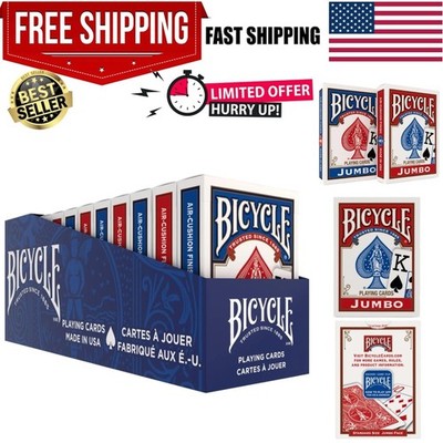 Jumbo Index Playing Cards - 12 Pack Bulk for Easy Reading & Game Nights