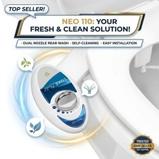 LUXE Bidet NEO 110 - Non-Electric Bidet Attachment for Toilet Seat, Blue Singl