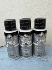 Lot of 3 Extreme Glitter 2787E Silver Acrylic Paint 2 oz New Sealed NOTES