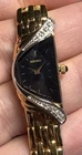 New ListingSeiko Women's Vintage Watch Half Moon 2E20-7309 Diamonds Bezel Needs Battery