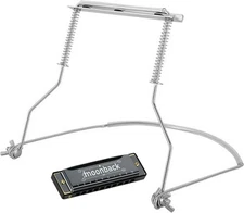 Harmonica Holder Set - 10 Hole Diatonic Blues Harmonica in C Key Adjustable H...