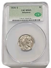 1935-S Indian Head Buffalo Nickel MS65 CAC  WHITTER BRICK