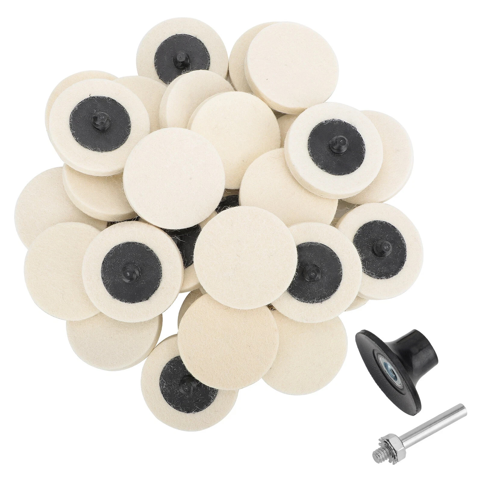 30 Pcs 2 Inch Wool Disc Polishing Buffing Pads Wheels Pad Ho
