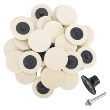 30 Pcs 2 Inch Wool Disc Polishing Buffing Pads Wheels Pad Holder with 1/4" Shank