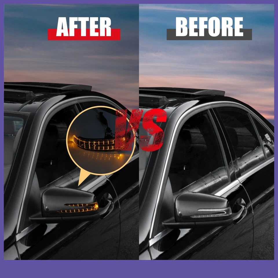 Luz de señal de giro del espejo retrovisor lateral derecho personalizada para Mercedes Benz W204 C204 W212 Foto 2 de 4