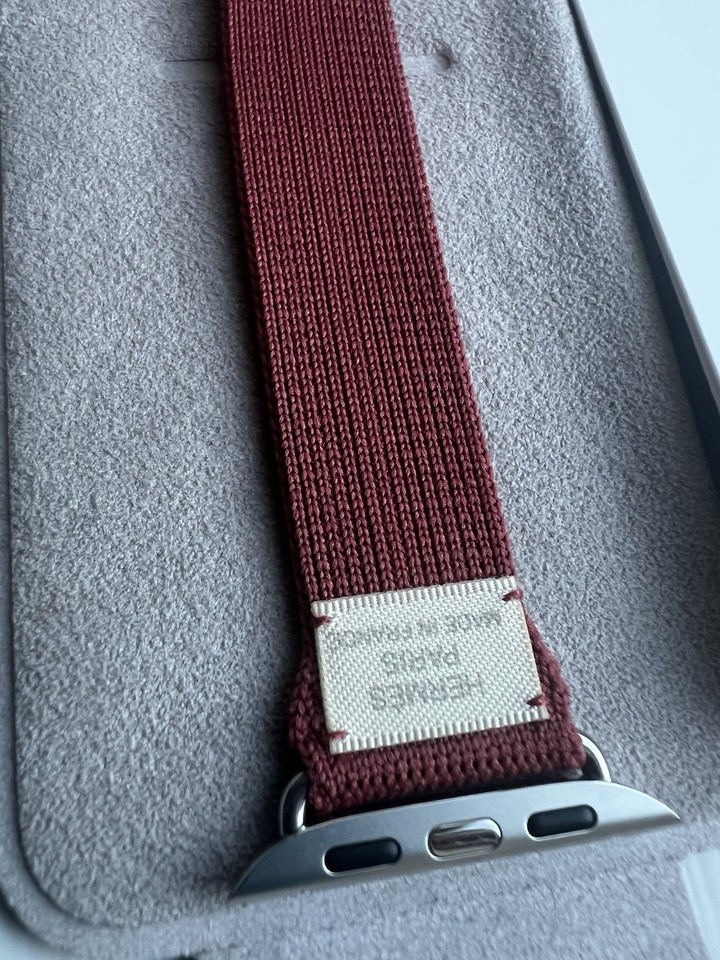 Genuine Apple Watch Hermes ROUGE GRENAT Torsade Double Tour 42/41/40mm ...