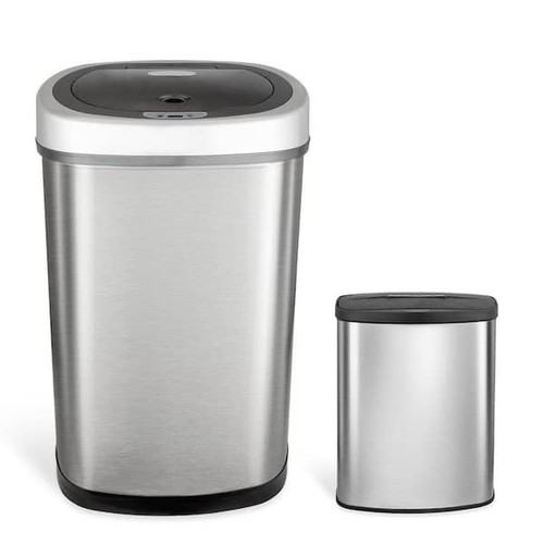 13.2 and 2.1 Gal. Stainless Steel Motion Sensing Touchless Infrared Trash Can - Picture 2 of 2