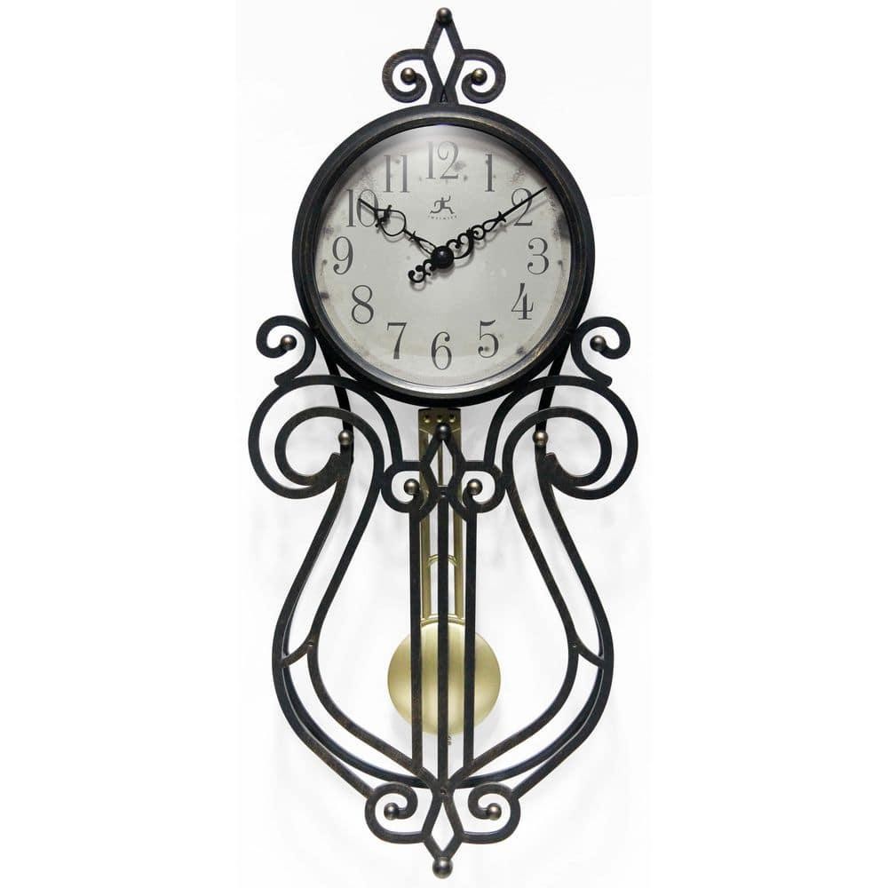 Infinity Instruments Pendulum Wall Clock 6" Weathered Black Vintage Pendulum