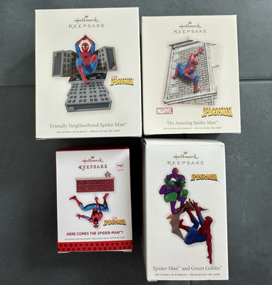 Hallmark Keepsake Marvel Spider-Man Ornaments 4PC Lot QXI2002 QXI4369 QXI4281