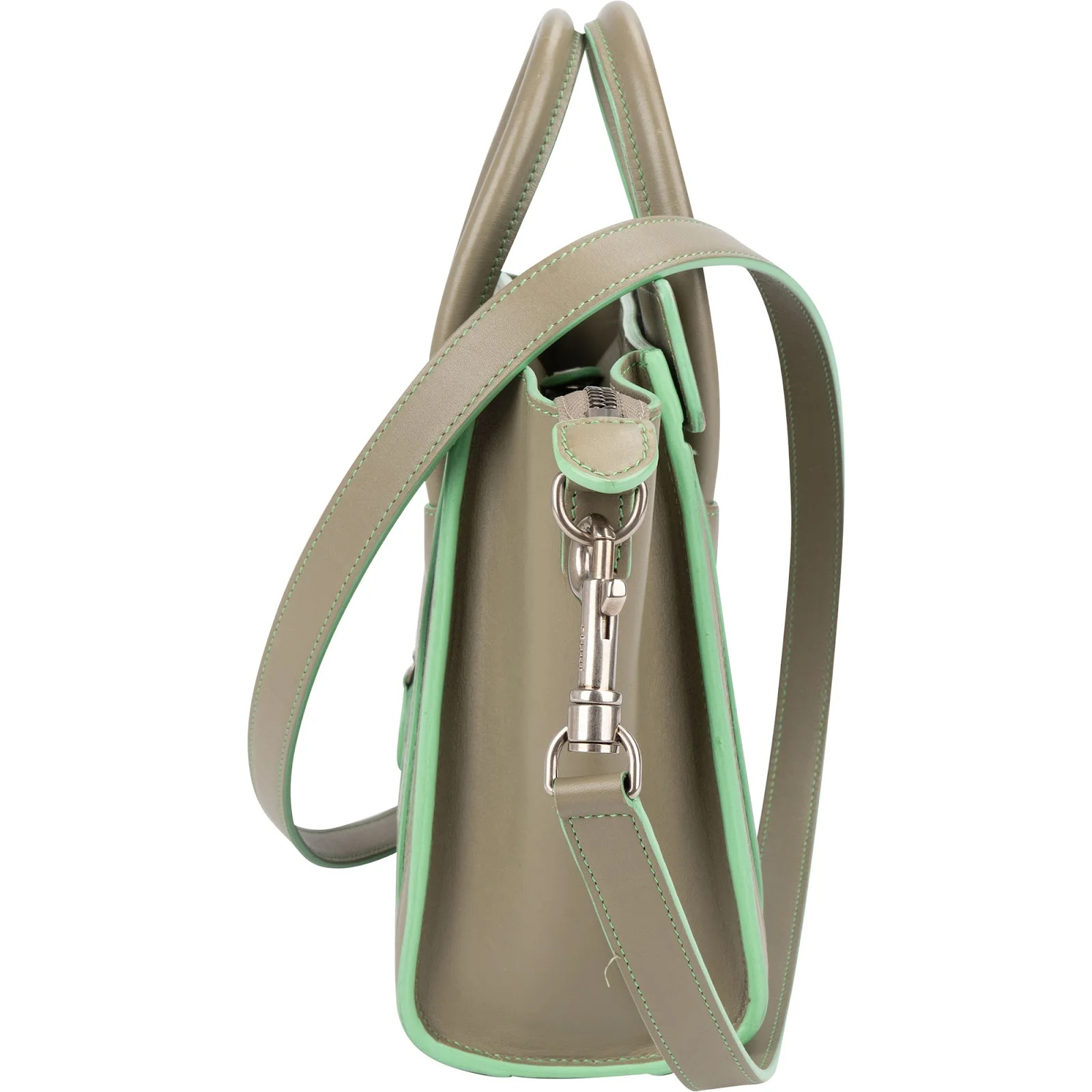 Celine two-tone leather luggage handbag bag image 6