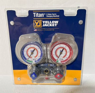 #ad Yellow Jacket 49836 2 Valve TITAN Test Charging Manifold Gauges Brand New $155.00