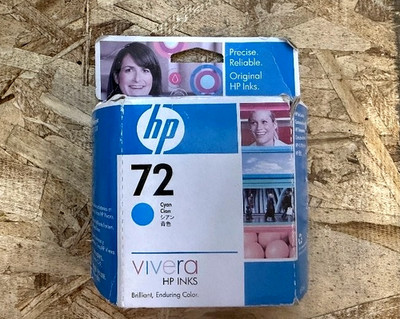 HP 72 Cyan Ink Cartridge C9398A 69ml Genuine OEM (12B-B1)