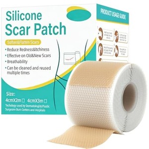 Silicone Scar Sheets(1.6” x 120” Roll-3M), Reusable Silicone Scar Tape for Surgi