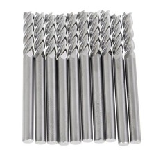 10 PCS 1/8" Diameter 4 Flute 1/2" LOC 1-1/2" OAL Carbide Square End Mill