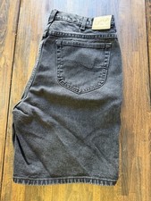 VINTAGE 90s Lee Denim Shorts Mens 36 Black Made in USA 5-Pocket Skater Grunge