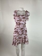 ASOS size 4  Toile de Joie Print Cami Mini Dress Ruched Skirt